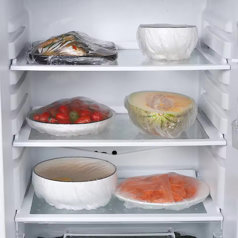 Bolsas de plástico para cubrir alimentos, bolsa de embalaje transparente para mantenimiento fresco de alimentaria, envoltura reutilizable, película adhesiva colorida desechable para cocina
