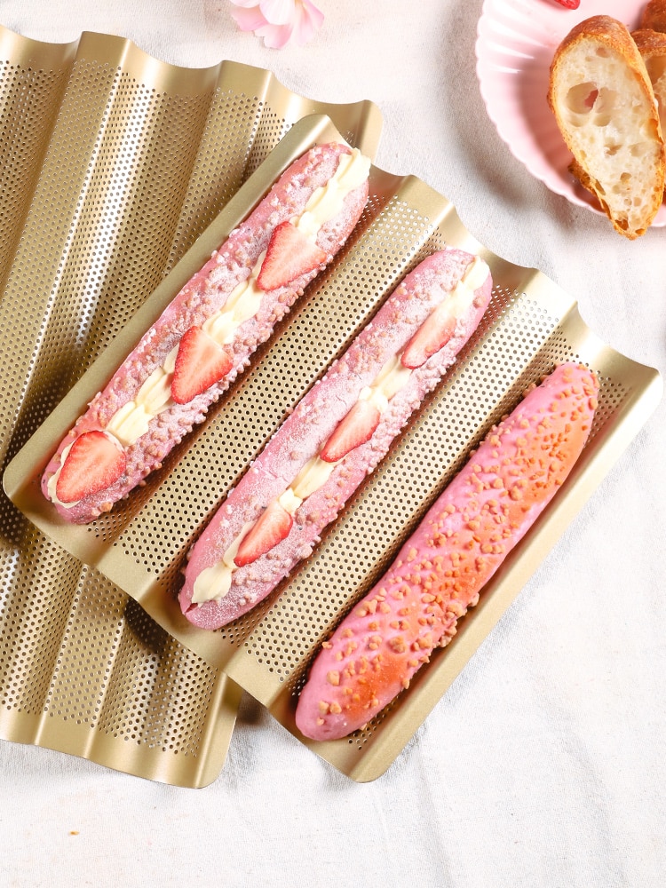3/4 Groef Golven Franse Brood Bakplaat Brood Bakken Pan Herbruikbare Non-stick Baguette Brood Wave Mold Toast Bakken levert