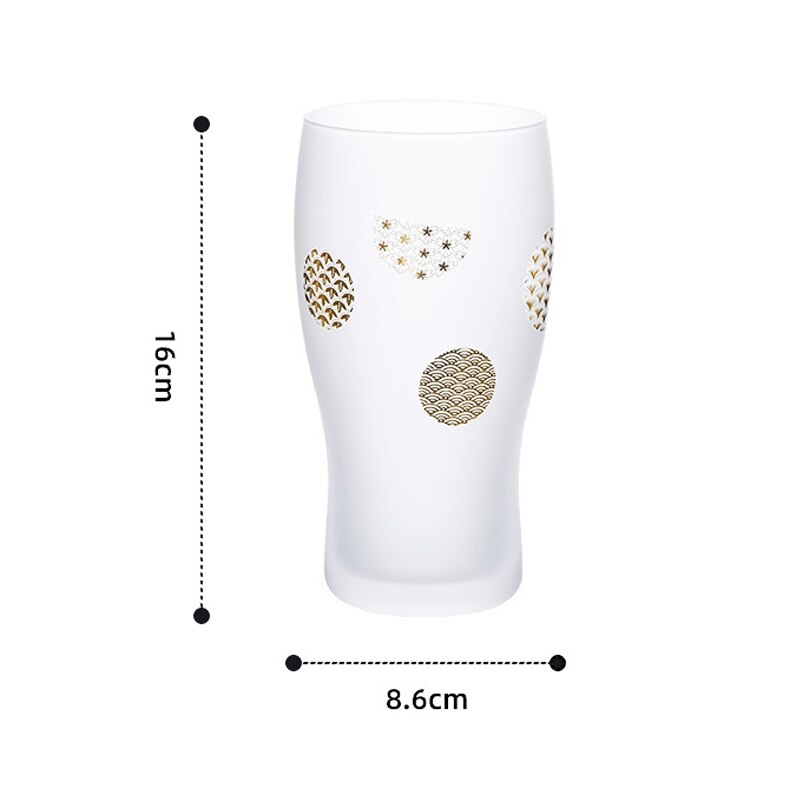 Japanse Stijl Sakura Frosted Glas Eco-Vriend Wijn Sap Bier Cup Featured Gouden Textuur Koffiekopje Creatieve Cadeau Voor vrienden: Water texture E