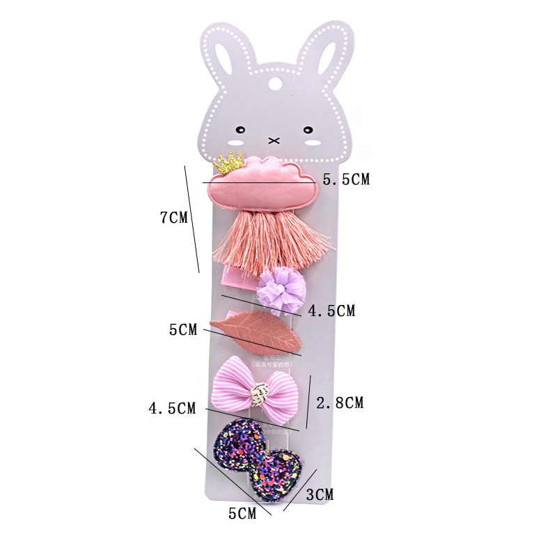 Warmom 5 Stks/set Baby Meisjes Haarspelden Kinderen Bows Crown Haarspelden Kids Clips Haar Accessoires Mode Prinses Bloem Barettes