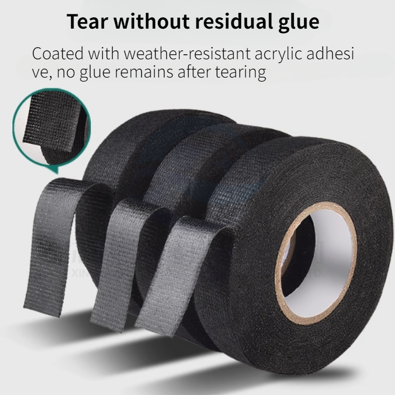 Hitzebeständiges, selbstklebendes Stoff-Stoffband, 9–50 mm, für Kfz-Kabelband, Kabelbaum, Kabelbaum, elektrische Wärmebänder