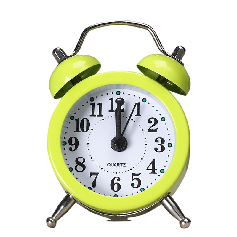 Popular Clock Small Bed Alarm Clocks Cute Mini Metal Small Alarm Clock Desk Alarm Clock Lovely Toy For Bedroom Home Z: G
