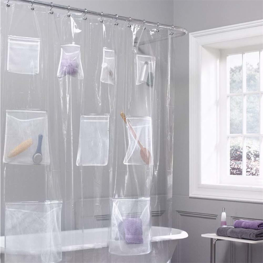 Goede Gezonde 71X71 Inch Bad Douchegordijn Waterdicht Peva Vinyl Liner Met Mesh Zakken