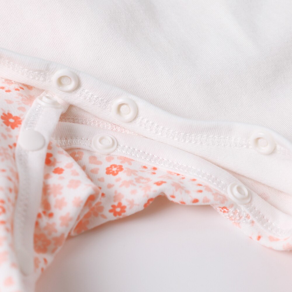 COBROO 2-Pack Baby Girl Footed Sleeper with Mittens 100% Cotton Butterfly Newborn Pajamas Set