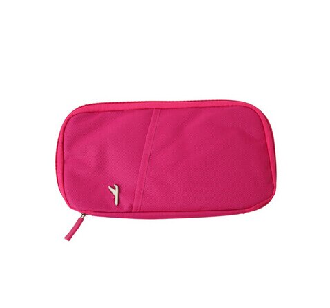 Accesorios de viaje bolsas de almacenamiento cartera para pasaporte tarjetas de identificación para crédito porta Tickets cartera Multicolor bolsa Oxford PA640638: rose red