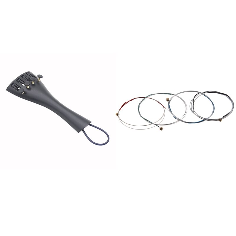 4/4 Violin Bowstring Strings (G-D-A-E) with ​3/4 4/4 Violin Fiddle Tailpiece Hill Style: Default Title