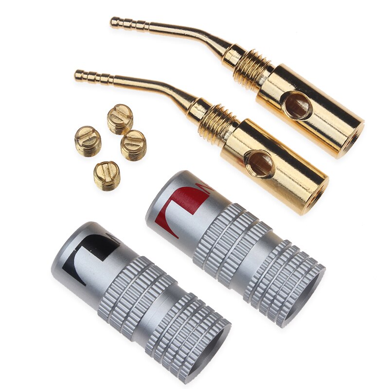 4pcs Nakamichi Gold-Plated Banana Plugs 4mm Banana Plug For Video Speaker Adapter Audio Jack Plug Wire Cable Connectors