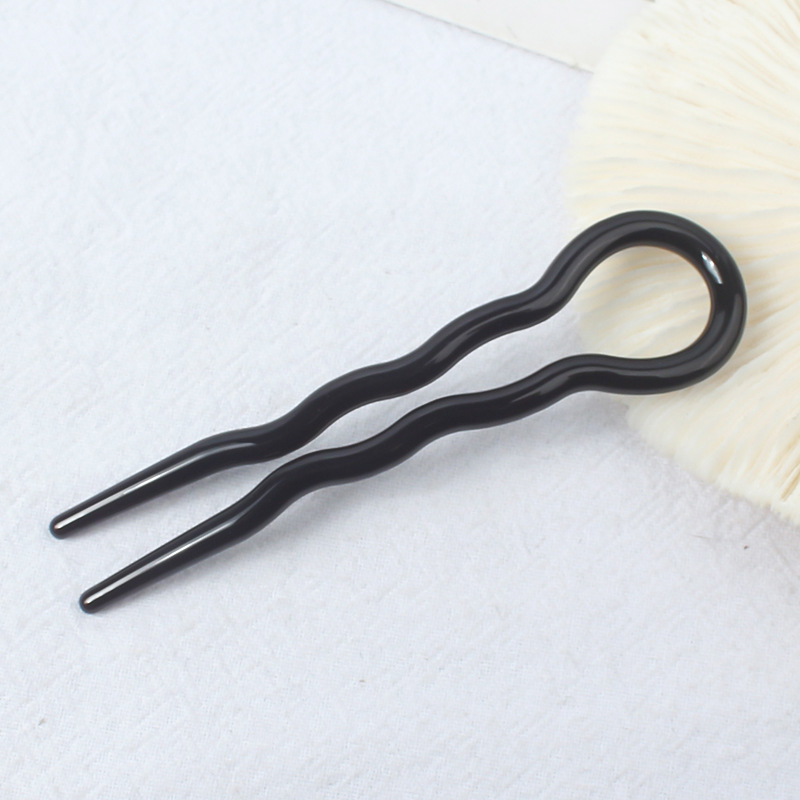 Retro moño para el cabello en forma de U palillos para el cabello Clip pasadores horquillas mujer niñas cola de caballo cabeza de albóndiga accesorios para el cabello dulces: Rosa