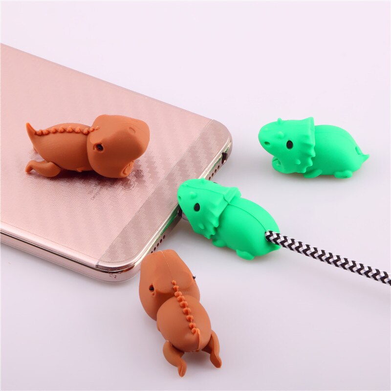Siancs kaapelin puremissuoja dinosaurus eläin androidille söpö kelauslaite usb kaapelin järjestäjä lanka kaapelipidike