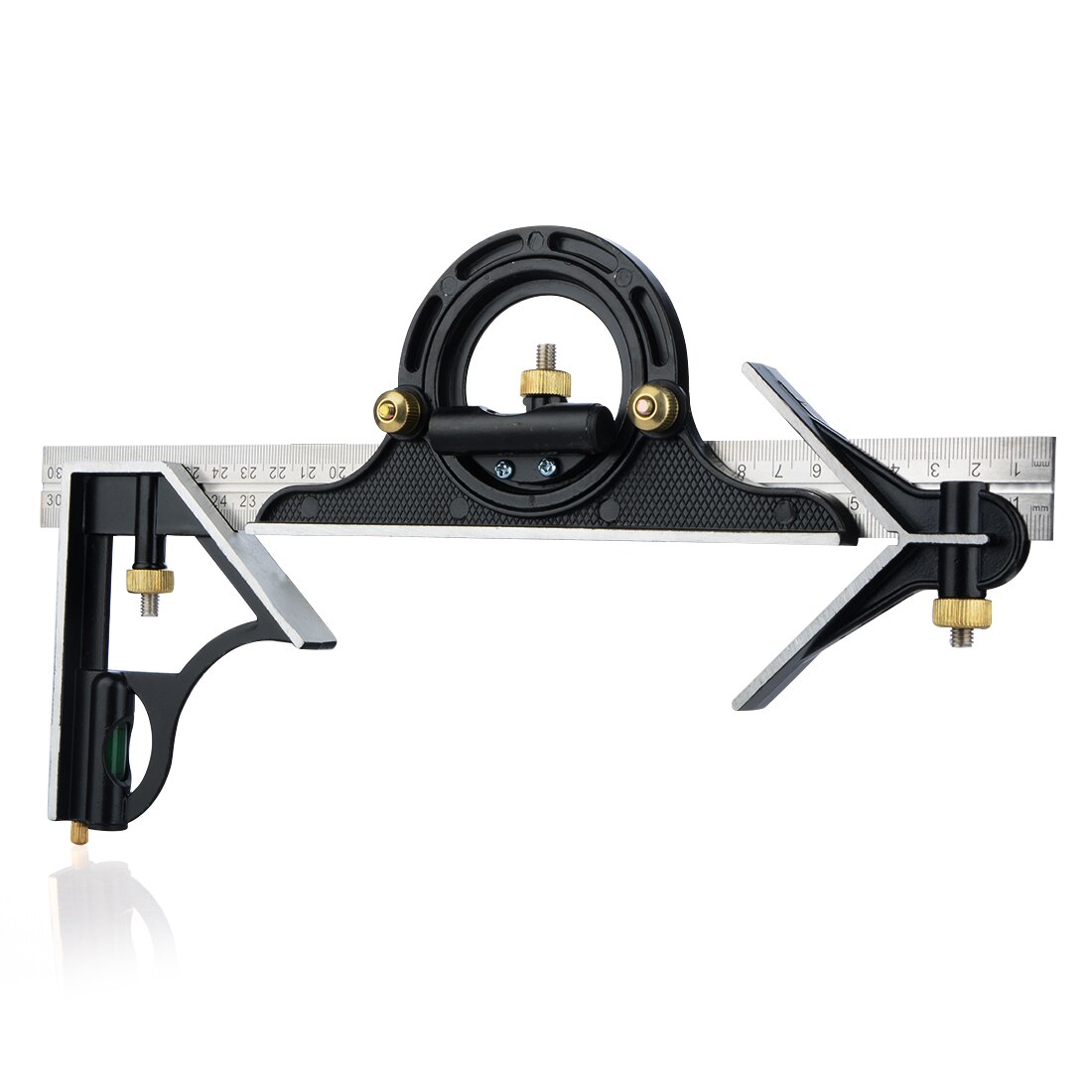 3 In1 Adjustable Ruler Multi Combination Square Angle Finder Protractor 300mm/12"Measuring Set Tools Universal Ruler Right Angle: A2