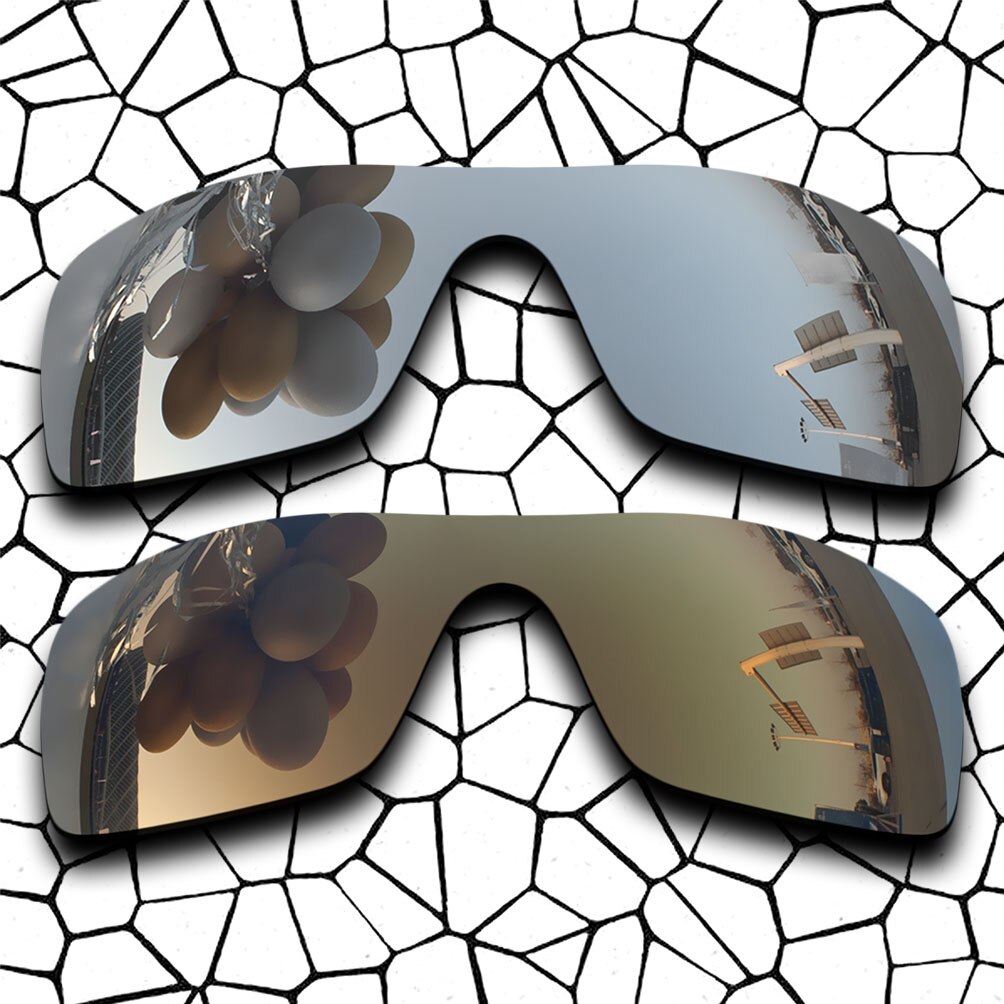 2 Pairs Zilver &amp; Koper Lenzen Vervanging Voor-Oakley Batwolf OO9101 Gepolariseerde Zonnebril: Default Title
