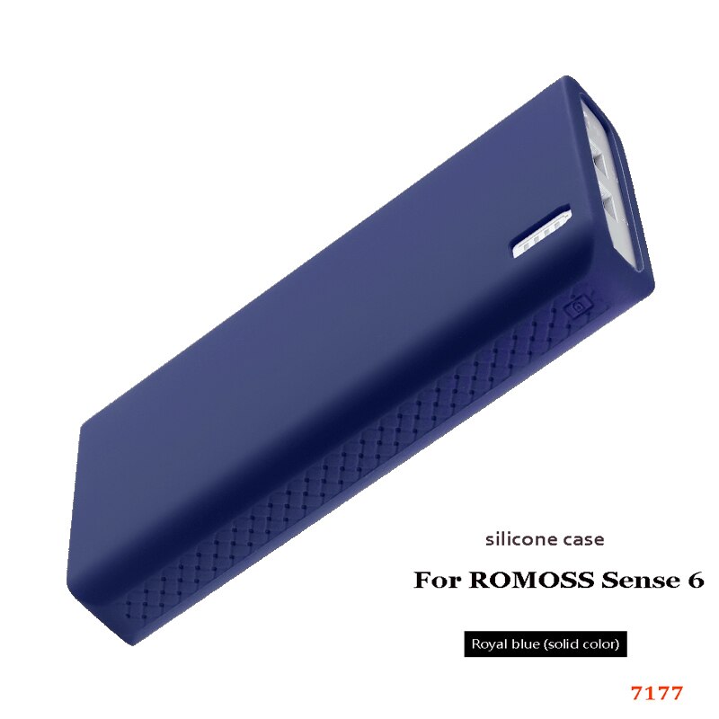 Siliconen Case Voor Romoss Sense 6 Power Bank Zachte Siliconen Anti-Collision Anti-Slip Cover Romoss Sense 6 case Waterdicht: Royal blue