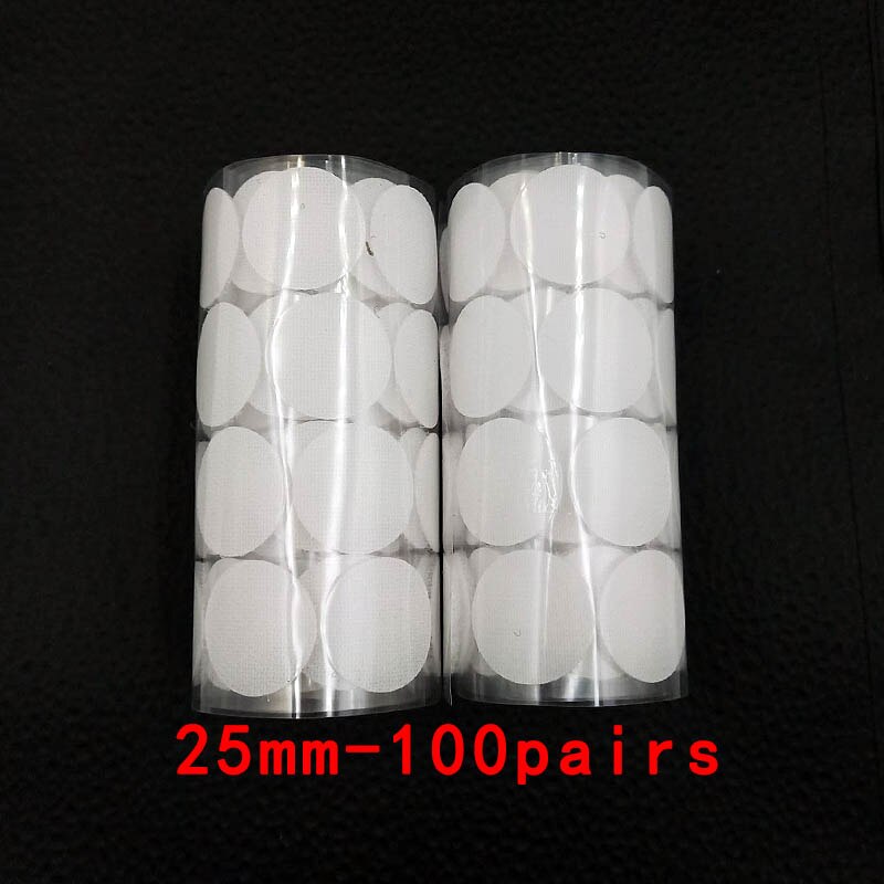 100Paare 10mm Mehrfarbig Verschluss Klebeband Punkte Nylon Klebrige Klettverschlüsse Haken Und Schleife Magie Aufkleber Doppelseitige Runde Selbst -klebstoff: 25mm 100Paare Weiß