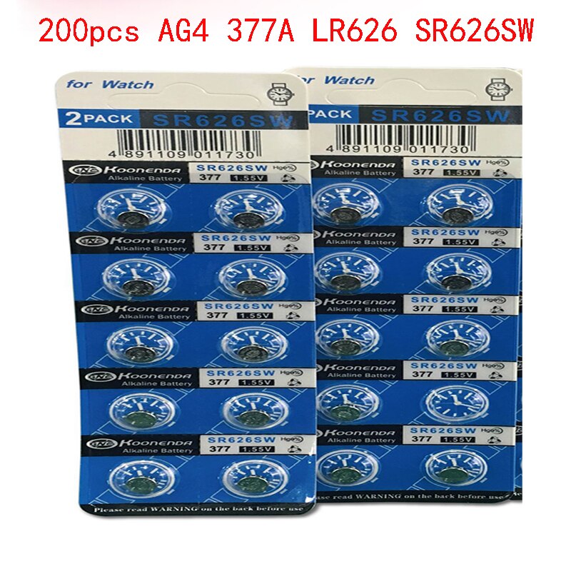 Goedkope 200 Stks/partij 100% Originele AG4 377A LR626 SR626SW AG4 Horloge Batterij Button Coin Cell Made In China
