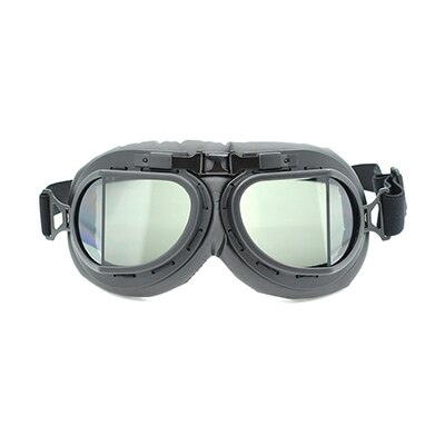 Gafas para moto Vintage casco gafas Retro piloto de scooter gafas de sol con lente multicolor: Black
