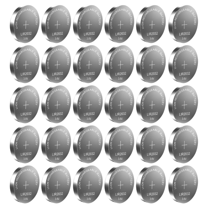 Set mit 5/10/15/20/25/30 Stück 3,6 40 mAh LIR2032-Batterien, LIR 2032-Knopfzellen-Akku, Ersatz für CR2032