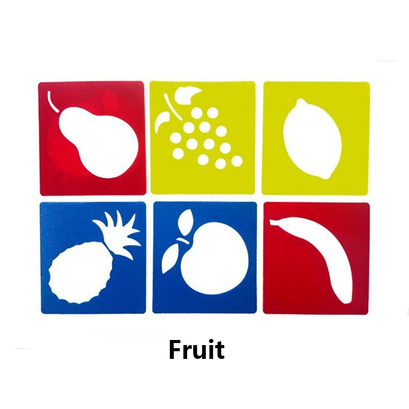 DIY Children&#39;s Painting Template Pattem Stencils Kids Animals Car Fruit Templates Early Educational Baby Child Drawing Toy: fruit