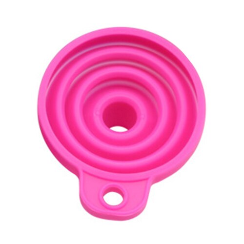 1pcs Mini Foldable Funnel Silicone Collapsible Funnel Folding Portable Funnels Be Hung Household Liquid Dispensing Kitchen Tools: Pink