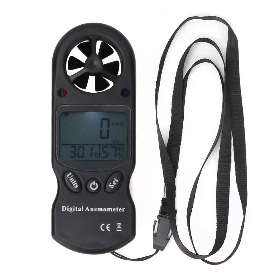 Bærbart digitalt vindmåler tl -300 3- i -1 vindhastighed lufthastighed luftstrøm temperaturmåler vindmåler hygrometer