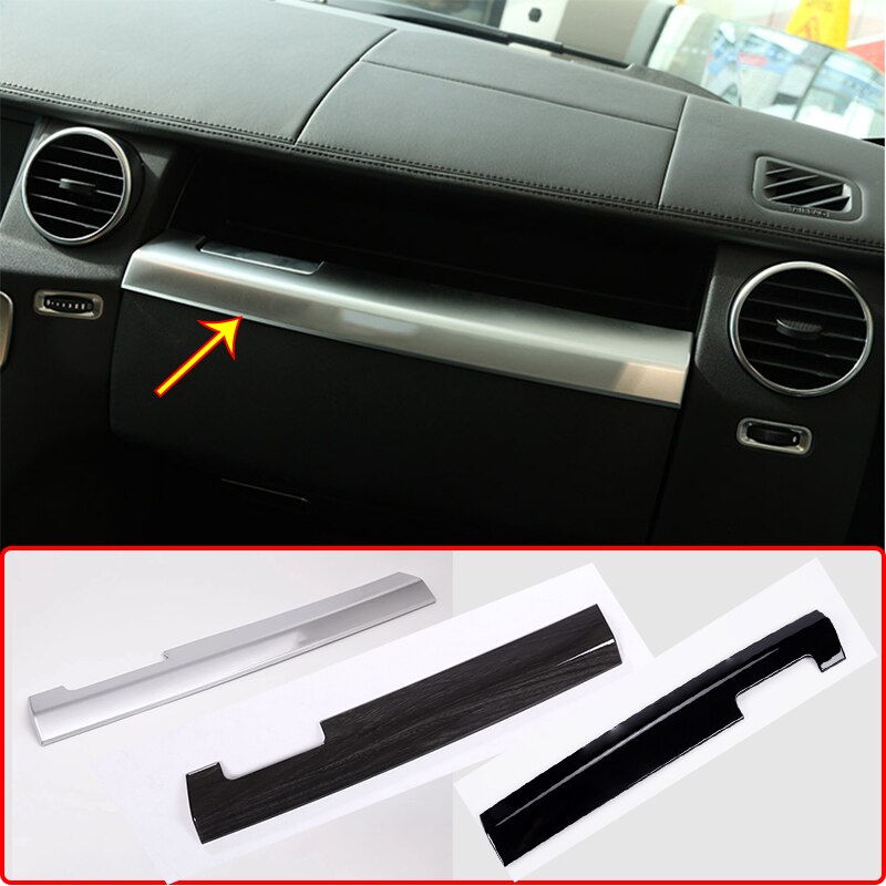 Black and Silver ABS Chrome Interior Glove Box Moldings Cover Trim For Land Rover Discovery 4 LR4 Car Accessories