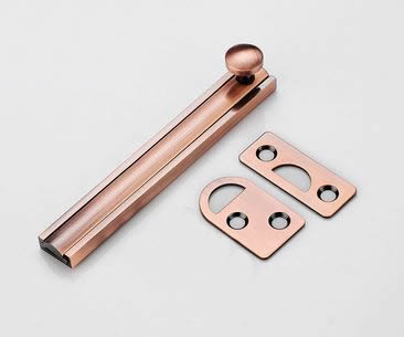 Verrou en laiton monté en surface, serrure de porte Invisible, boulon, solide et robuste, simple, solide et robuste: 4 inch / brown