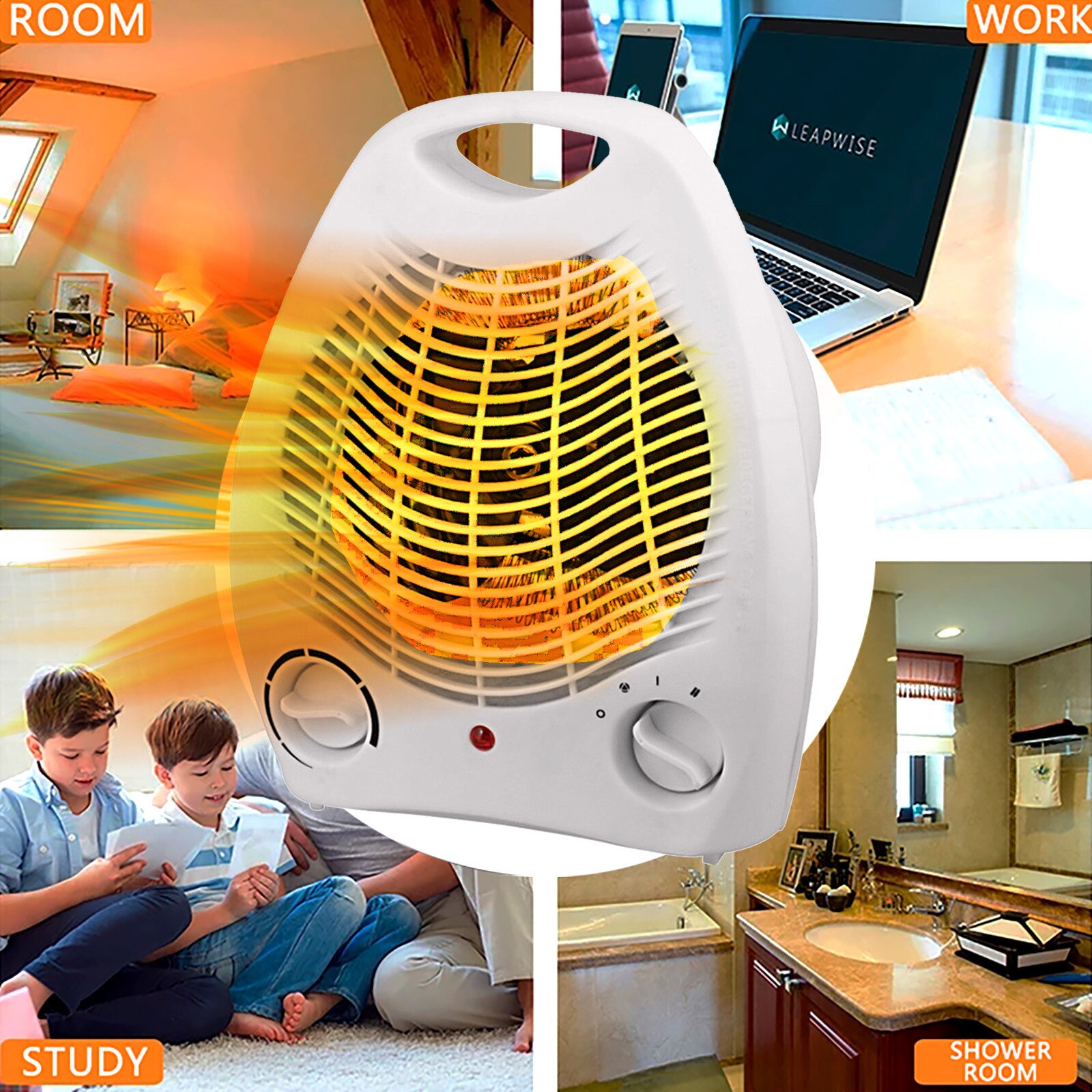 Desktop Verwarming Winter Mini Heater Desktop Bestuurbare Luchtverwarmer Met Luchtbevochtiger Heater Fan Winter Warm Auto Home Office Ceram