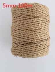 1 rollo de cuerda de cáñamo yute Natural de 25/50/100/200m, decoración del hogar, estilo Retro, cuerda decorativa para manualidades DIY, cuerda decorativa de 1-14mm de diámetro hecha a mano: Caqui