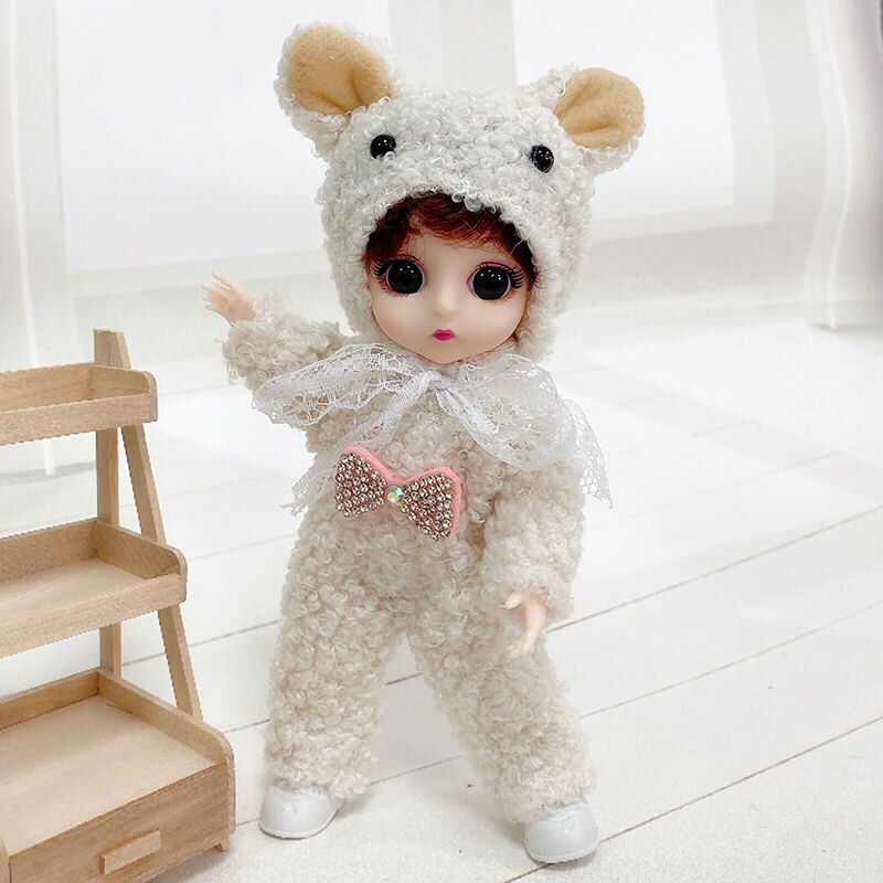 16cm Movable Joints Doll Princess Girl Children Toy Bjd Doll Full Set: 12