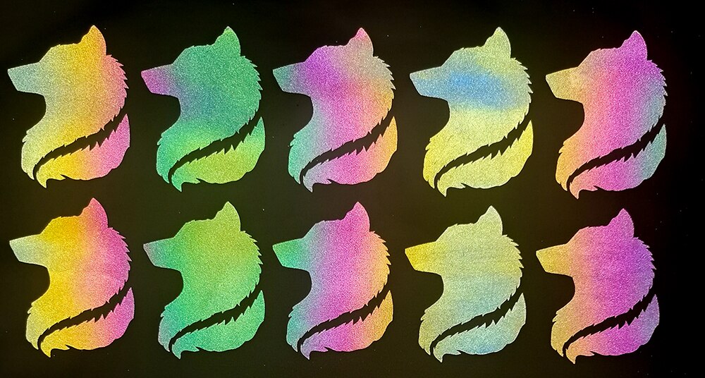 Rainbow Reflective Vinyl HTV Iron on Sheet Stickers For Clothing Fabric Tape Heat transfer Vinyl Film DIY: XC20-10