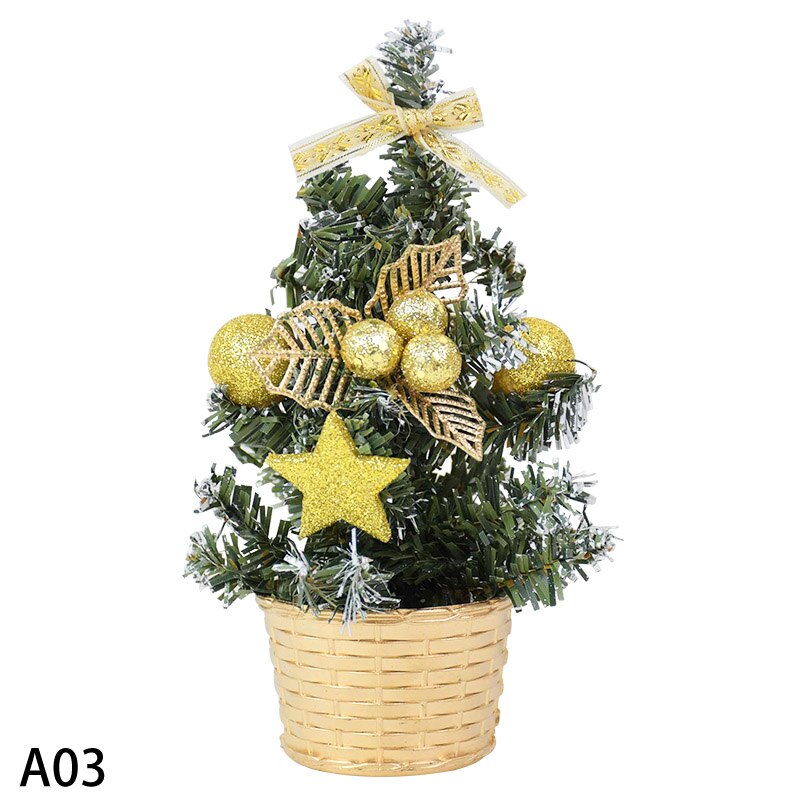 1 pièces Mini arbres de noël artificiels ornements petit pin placé dans la décoration de bureau décoration de noël décor à la maison: A03