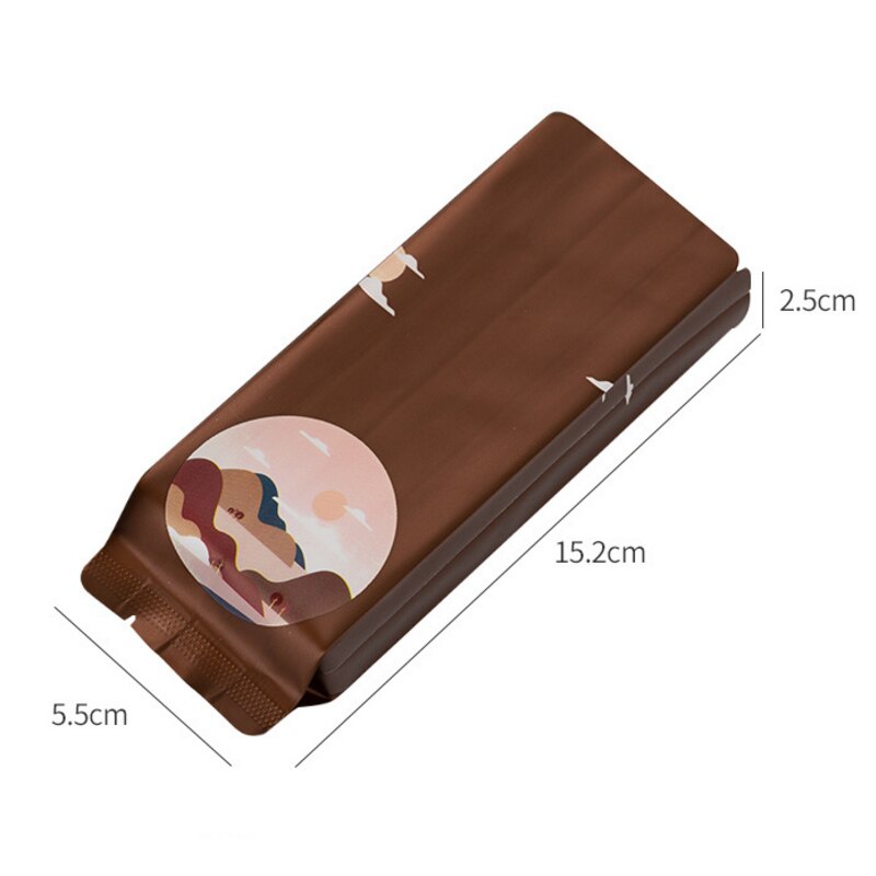 100Pcs/Lot Aluminum Foil Tea Bags Vacuum Heat Seal Packaging Pouches Food Coffee Mylar Foil Bag 152x55mm: brown B