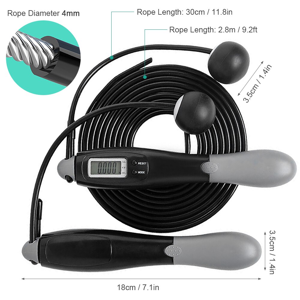 Fitness Equipment Intelligent Counter Jump Rope Steel Wire Ski Rope Two Way Jump Rope Adjustable Ski Rope Exercise Rope