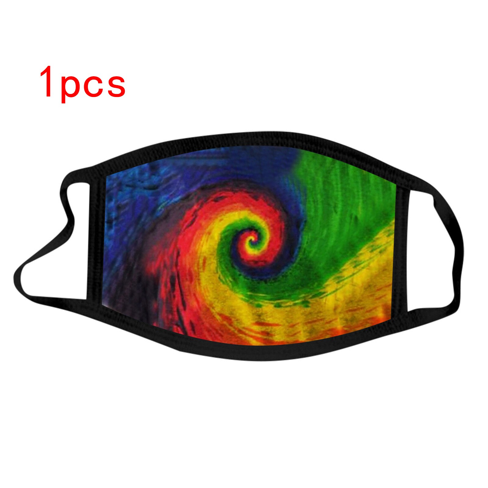 1/5 Uds de Fasemask adultos 1-5 uds Tie Dye máscaras de estampado de cruces tejido Reusable de Color de contraste Mascarillas Bandana: D