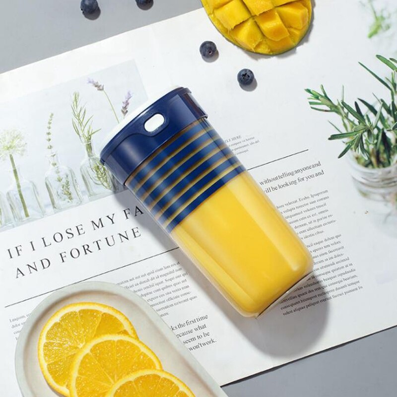 Portable Blender Mini Personal Blender Small Smoothie Blender USB Fruit Juicer Cup: Blue