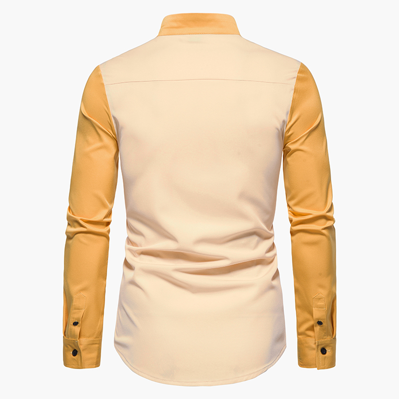Men Shirt Long Sleeve Personality Diagonal Button Shirts for Men Luxury Irregular Henry Collar Top Grade Tops