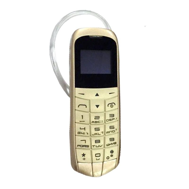 Long-cz  j8 magisk stemme bluetooth dialer fm radio mini bluetooth 3.0 øretelefon lang standby mobiltelefon: Guld