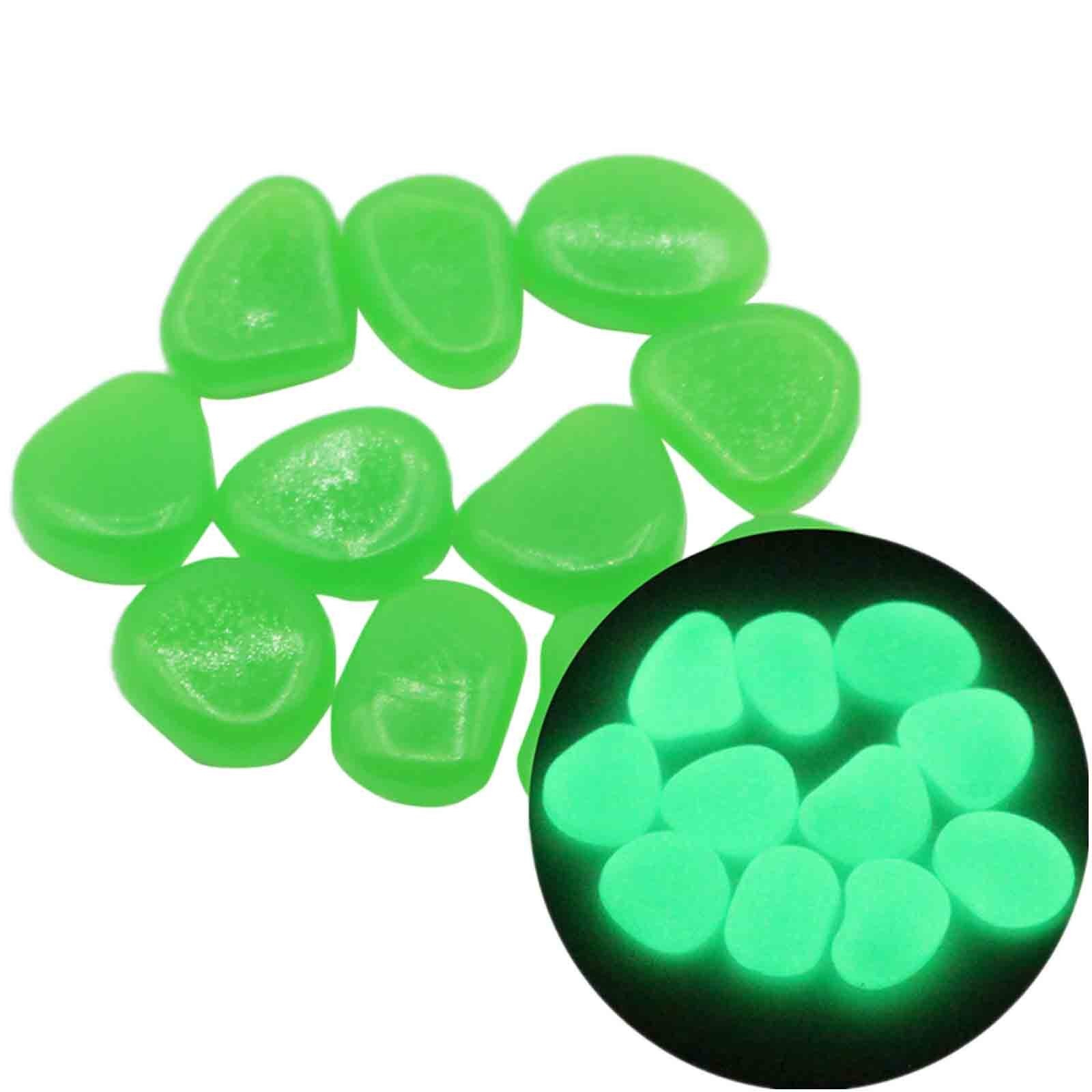 100pcs Glow in the Dark Garden Pebbles Glow Stones Rocks for Walkways Garden Path Patio Lawn Garden Yard Decor Luminous Stones: E