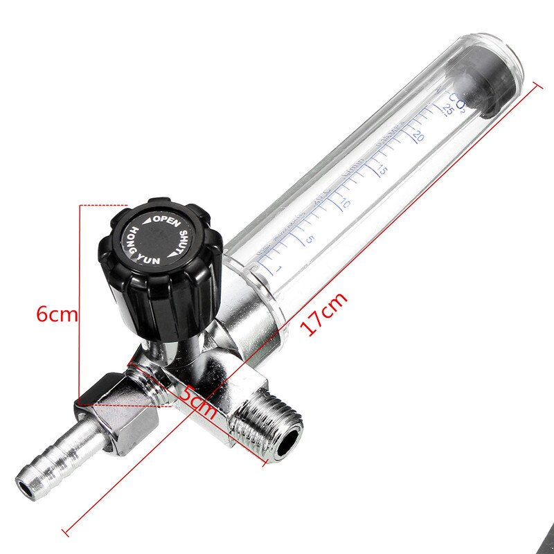 7mm 1/4PT 0.15 MPA Mig Flow Meter Gas Argon AR/CO2 Regulator Welding Weld