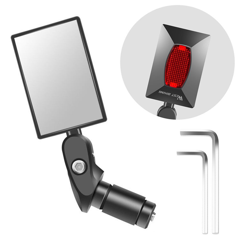 Bicycle Bar End Mirror 360 Rotating MTB Mountain Bike Rearview Rear View Mirror Cycling Accessories Reflector Universal: Rectangle Type