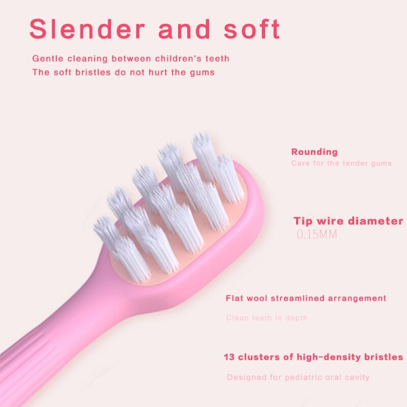 D2TA 6Pcs Toddler Kids Manual Toothbrush Cute Mushroom Multicolor Extra Soft Bristles Children Teeth Cleaning Tools 2-5 Years