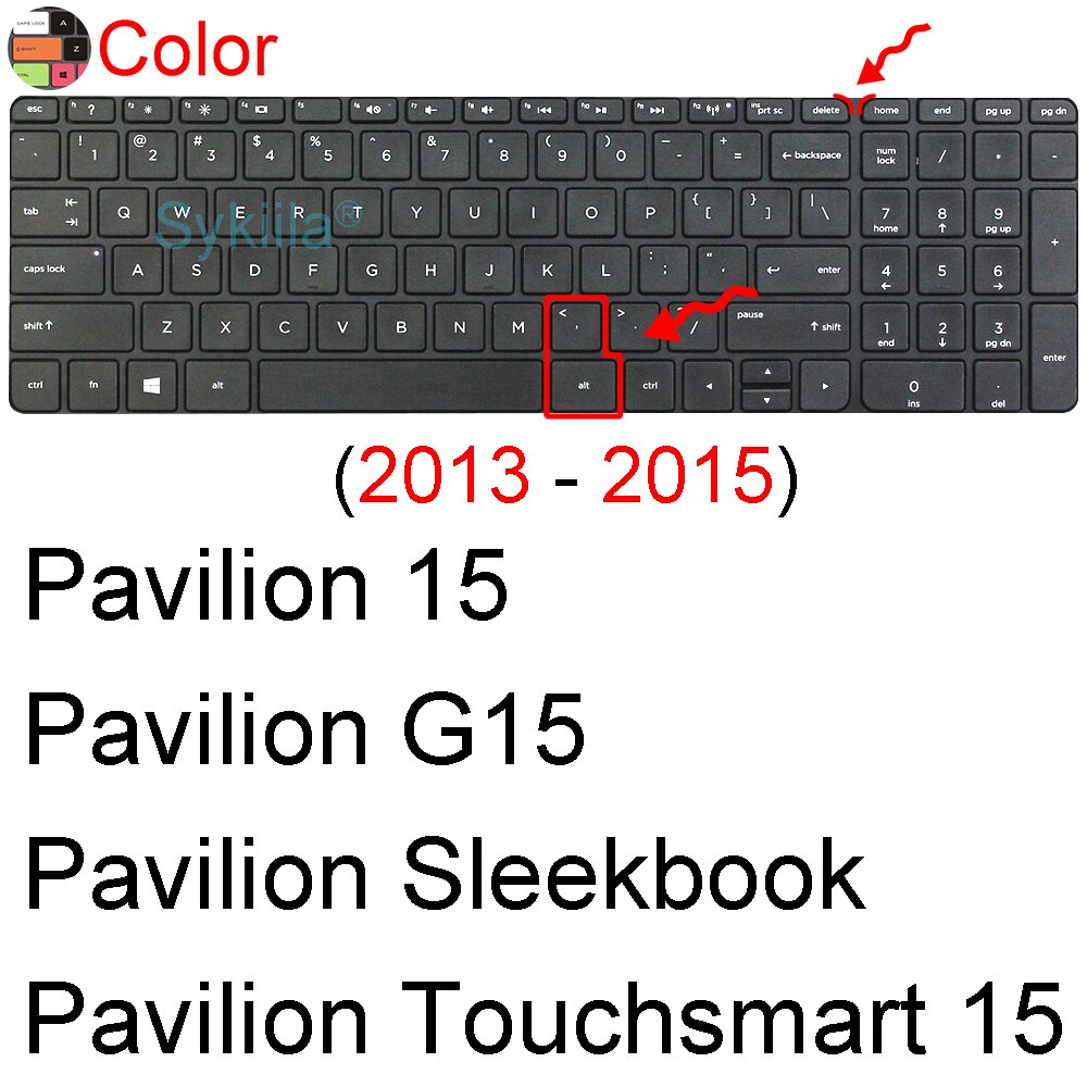 Cubierta de teclado para HP Pavilion 15, funda protectora de silicona, Accesorios para ordenador portátil, CB 15-CC 15-CD 15-Ck 15-CX 15-AB 15-AU: Color 2013-2015