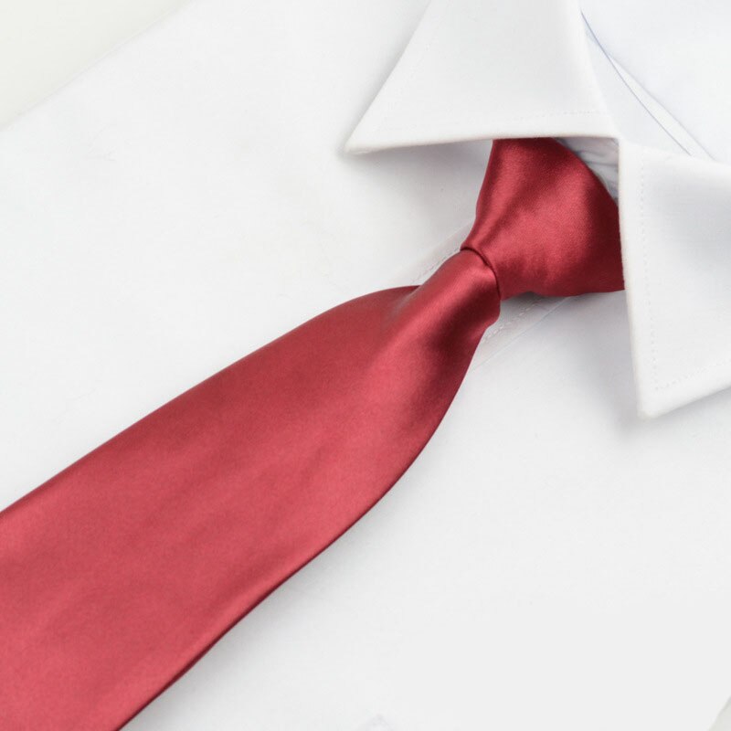 Formelle bånd til mænd klassisk polyester smal doven lynlås fest slips slank 8cm bryllup forretning mandlige afslappet gravata: Rødvin