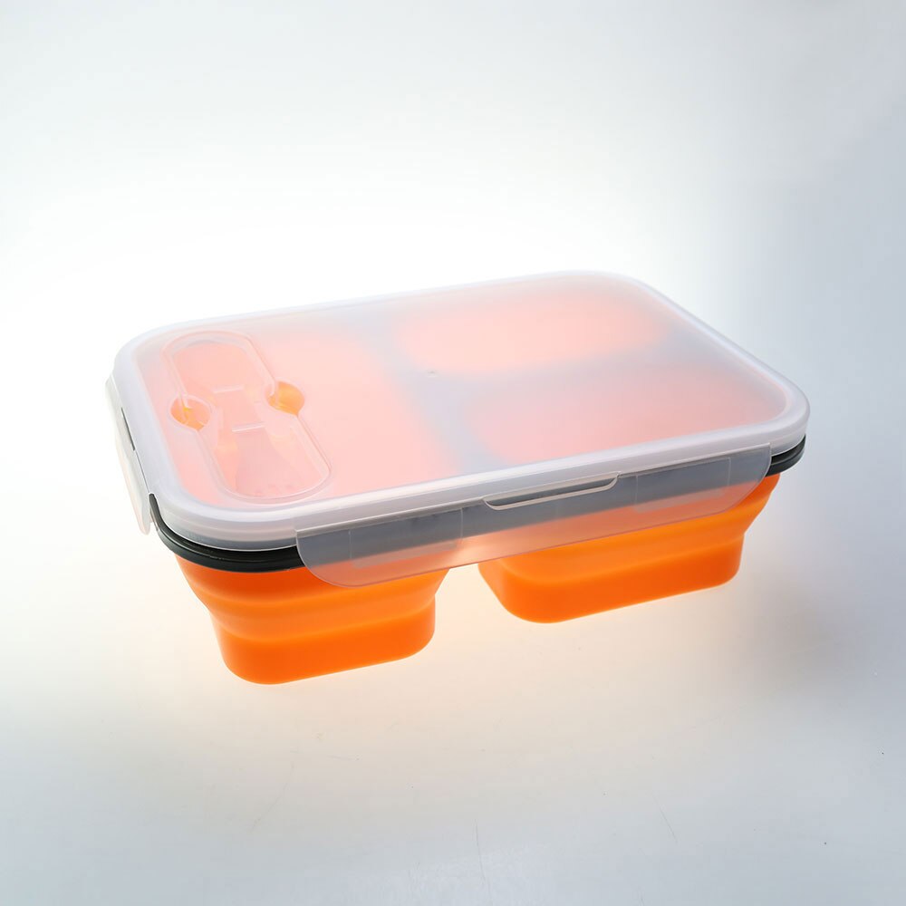 Silicone world 1300ml Silicone Collapsible Portable Lunch Box Large Capacity Bowl Lunch Bento Box Folding Lunchbox Eco-Friendly: Red
