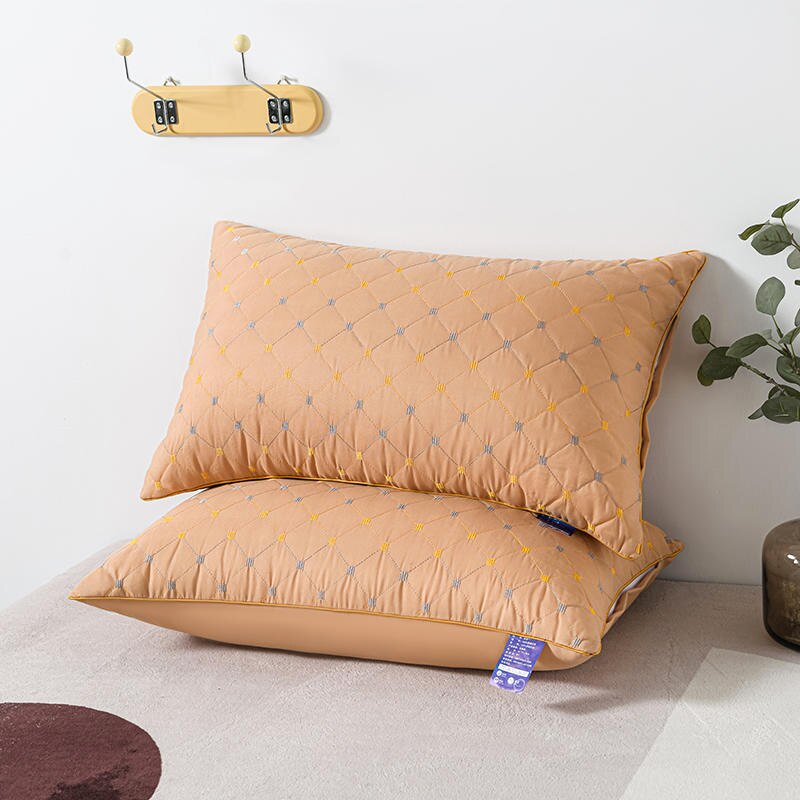 Oreiller de couchage pour Couple, confortable, pour chambre à coucher, literie, taille Queen, pour dos latéral, ventre, oreillers de luxe, moelleux, hôtel: YELLOW / 48x74cm-1 piece