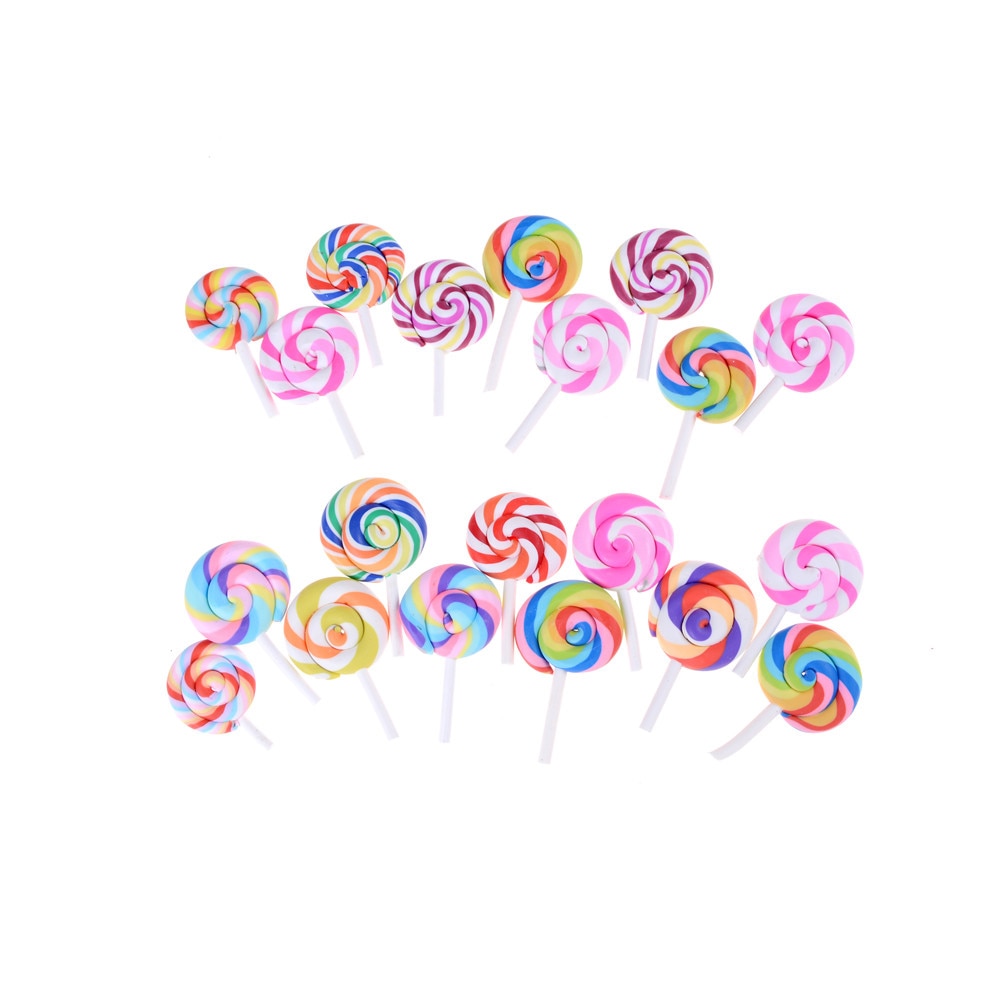 5Pcs Mini Lolly Simulatie Speelgoed Tuin Ambachtelijke Beeldje Poppenhuis Decoratie 25*45mm