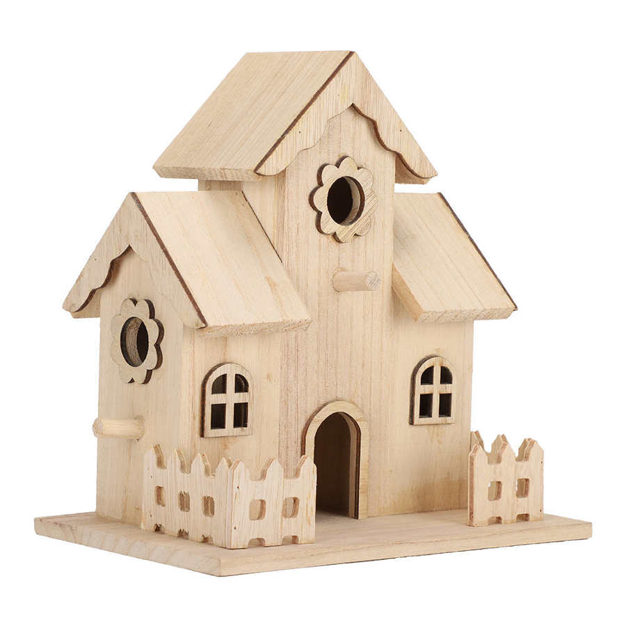 Wooden Bird Cage Natural Parrot Bird House Outdoor Garden Decoration Hanging Bird Nest Breeding Birdhouse