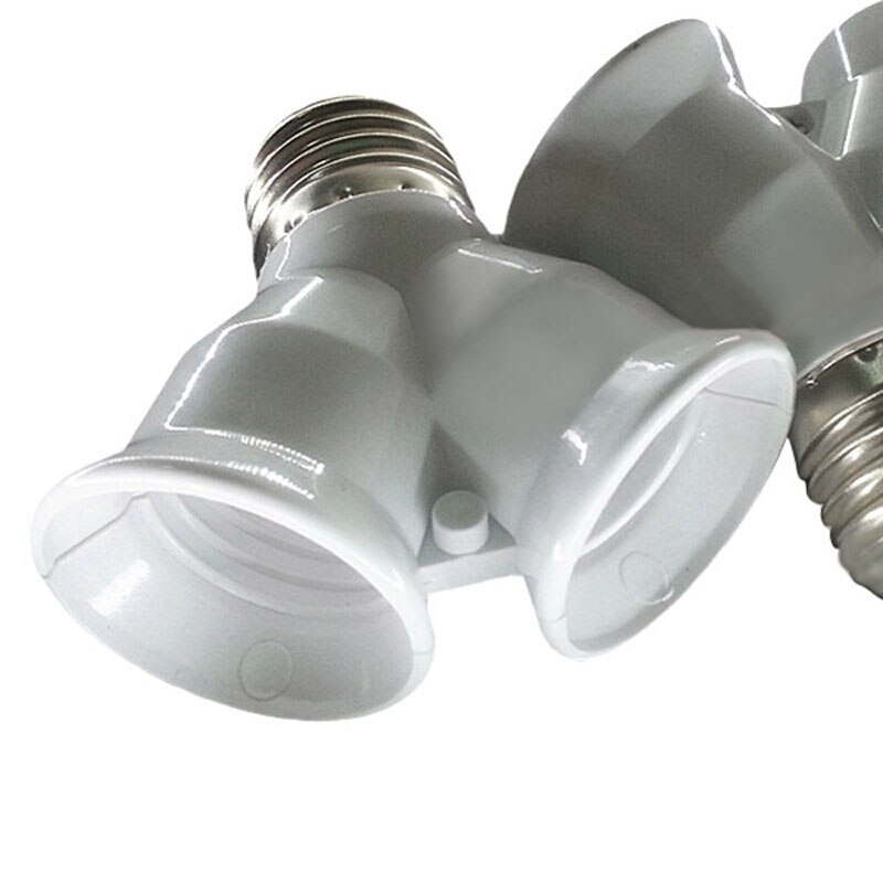 E27 to 2 xe 27 led halogenlys sokkel lampe pære adapter omformer sokkel for