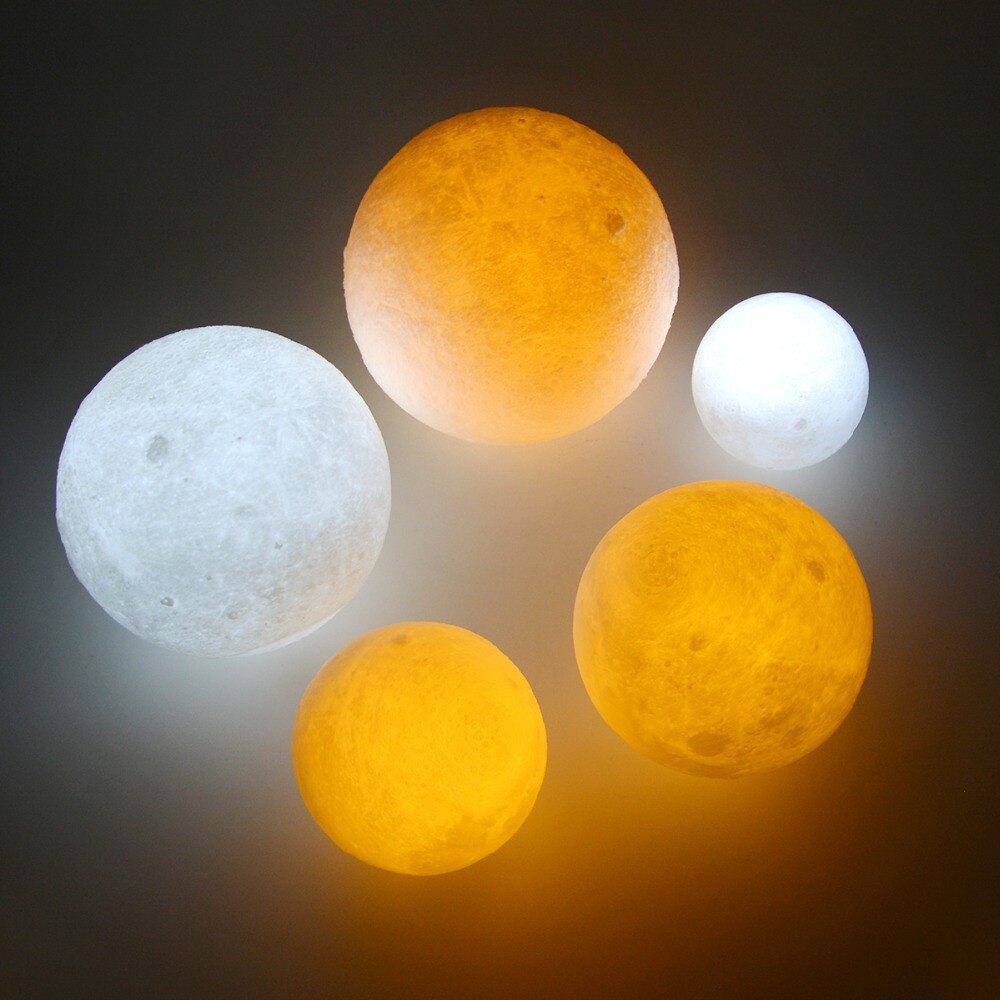 1pc Glow In The Dark Luminous Moon Lamp Recharged Moon Light For Chidren With Retial Package #TC