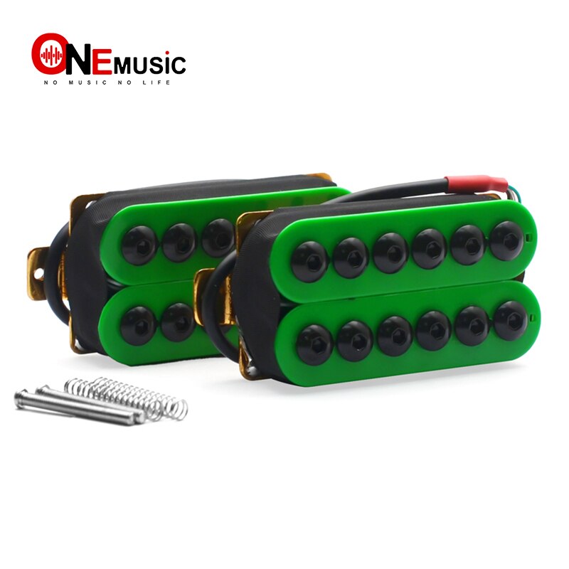 Adjustable Metal Double Coil Electric Guitar Pickups Humbucker Punk Green