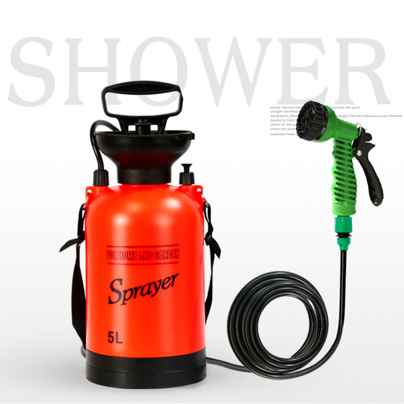Knapsack Garden Sprayer 5L Hand Pressure Sprayers Spray Bottle for Yard Lawn Gardening Adjustable Air Pump Water Sprayers Bottle: 5L with Shower Head